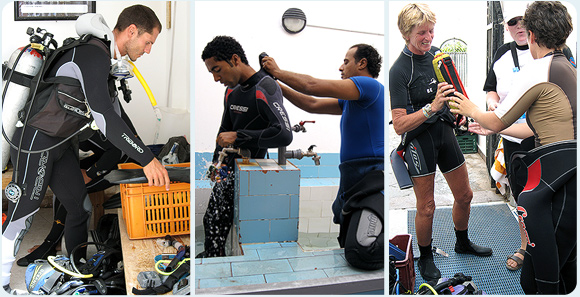 preparing equipment