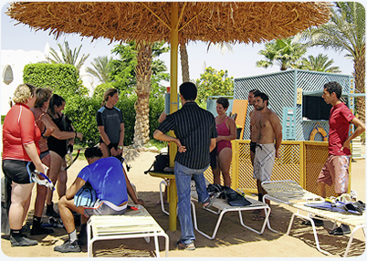 Staff Instructors explain the swim test
